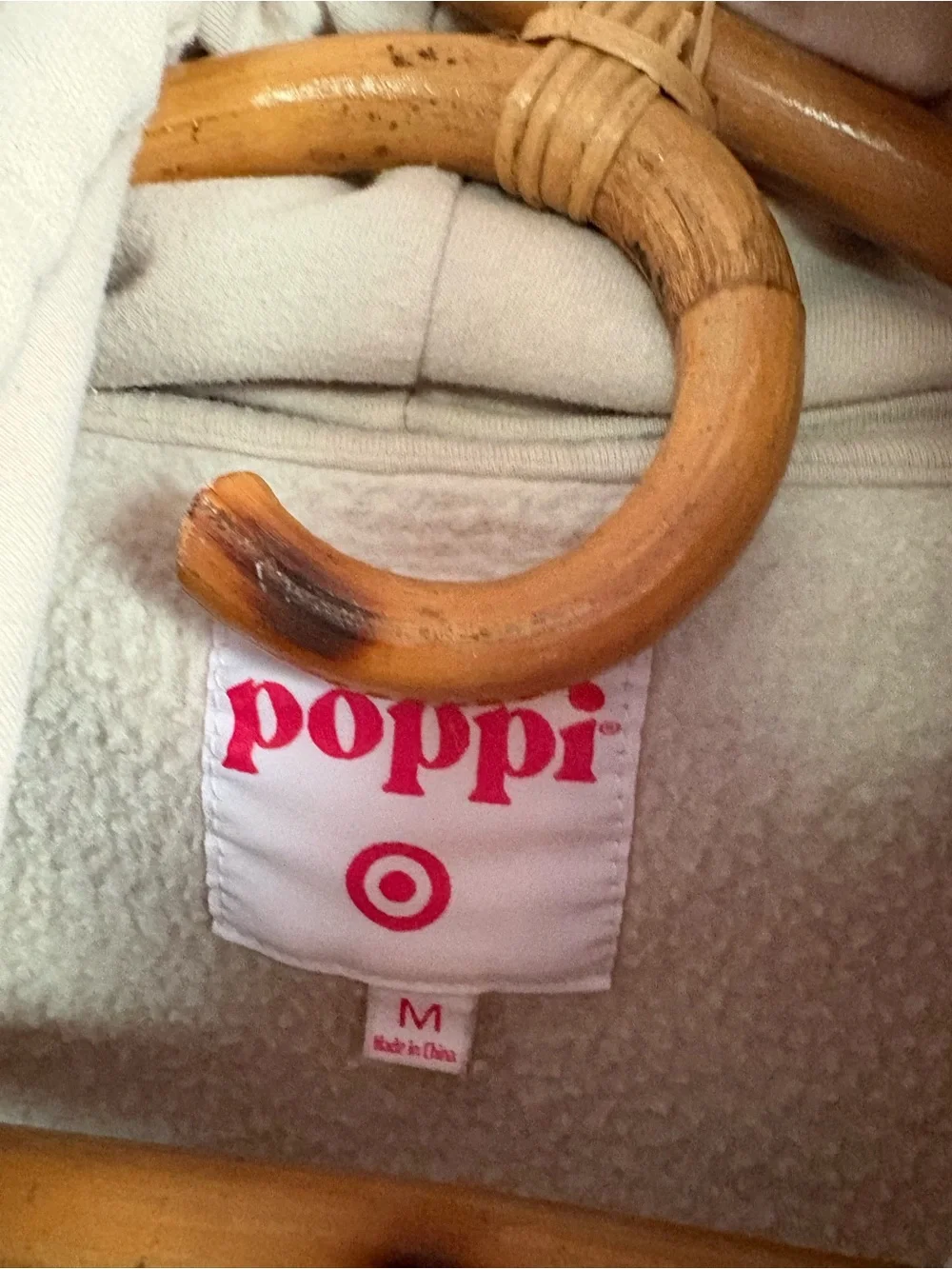 Poppi x Target Wanna Get Juicy Hoodie Pullover Sweatshirt Tan Size Medium